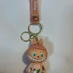Cute Labubu Keychain with Pink and Tan Colors